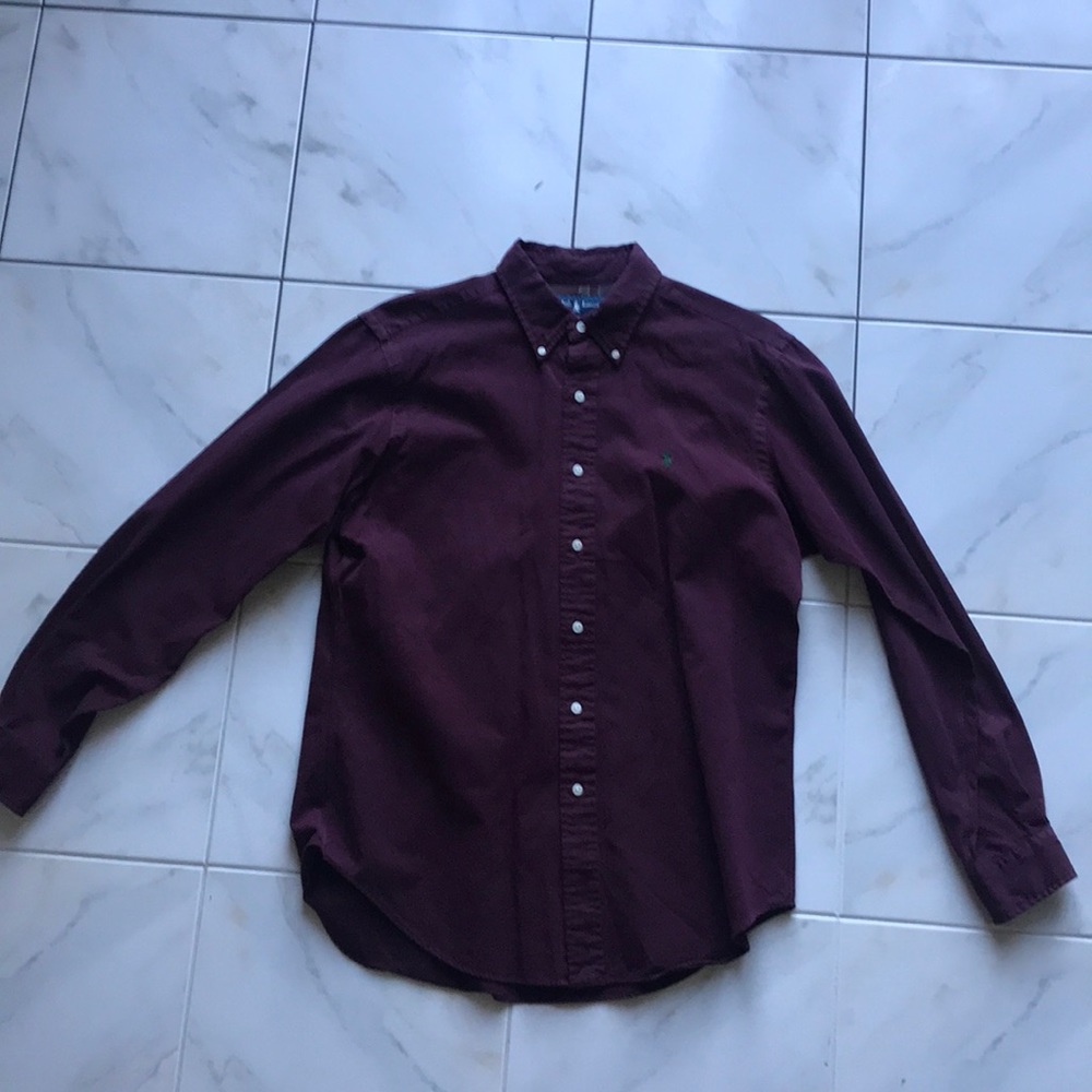 Burgundy Polo Button Down Shirt